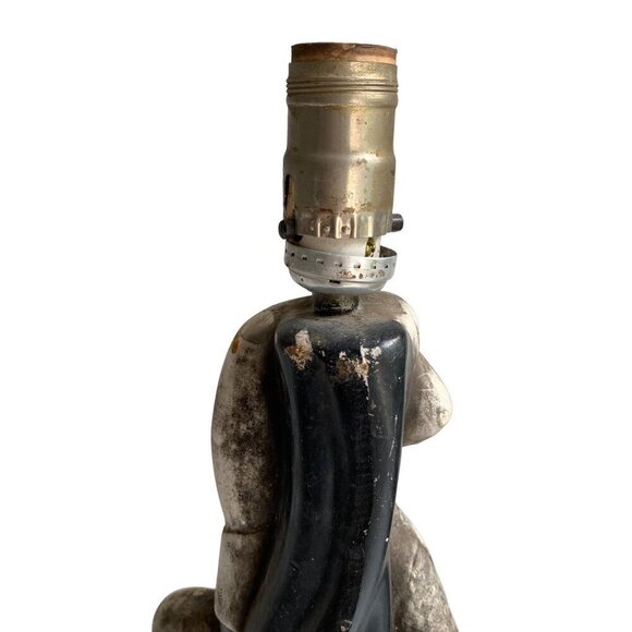 Vintage | Blackamoore Nubian Genie Turban Chalkware Lamp - Picture 10 of 14